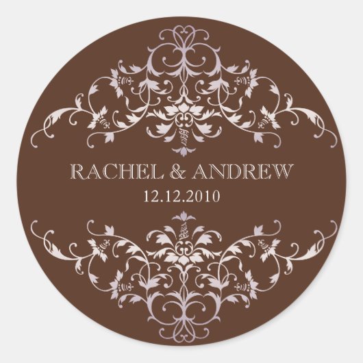 Rond Sticker d'ornements romantiques (Devant)