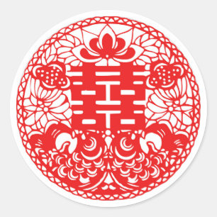 Rond Sticker Double Happiness