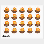 Rond Sticker Douche Bébé Lion mignon (Feuille)