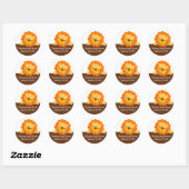 Rond Sticker Douche Bébé Lion mignon (Feuille)