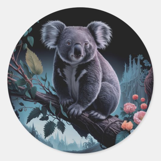 ROND STICKER D'OURS CUTE KOALA (Devant)