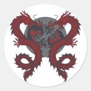 Rond Sticker Dragon Double
