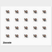 Rond Sticker Dragon Feu Noir (Feuille)