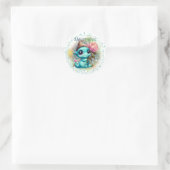 Rond Sticker Dragon Turquoise Décembre Birthstone (Sac)