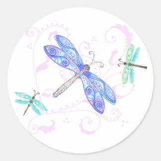 Rond Sticker Dragonflies Dreamy