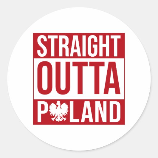 Rond Sticker Drapeau À Droite En Dehors De Pologne (Devant)
