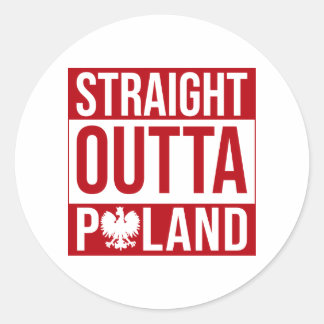 Rond Sticker Drapeau À Droite En Dehors De Pologne