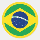 Rond Sticker drapeau brésilien (Devant)