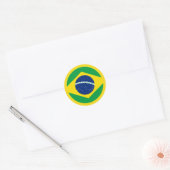 Rond Sticker drapeau brésilien (Enveloppe)
