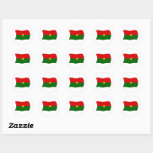 Rond Sticker Drapeau Burkina Faso (Feuille)