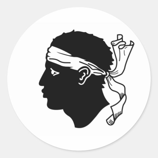 Rond Sticker Drapeau Corse (Devant)