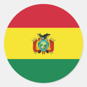 Rond Sticker Drapeau d'État de Bolivie