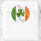 Rond Sticker drapeau d'Irlande (Sac)