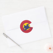 Rond Sticker Drapeau du Colorado (Enveloppe)