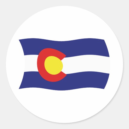 Rond Sticker Drapeau du Colorado (Devant)