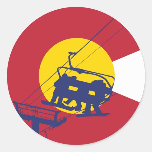 Rond Sticker Drapeau du Colorado (Devant)