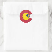 Rond Sticker Drapeau du Colorado (Sac)