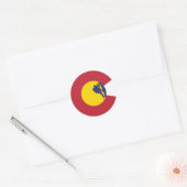 Rond Sticker Drapeau du Colorado (Enveloppe)