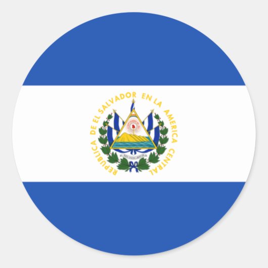 Rond Sticker Drapeau El Salvador (Devant)