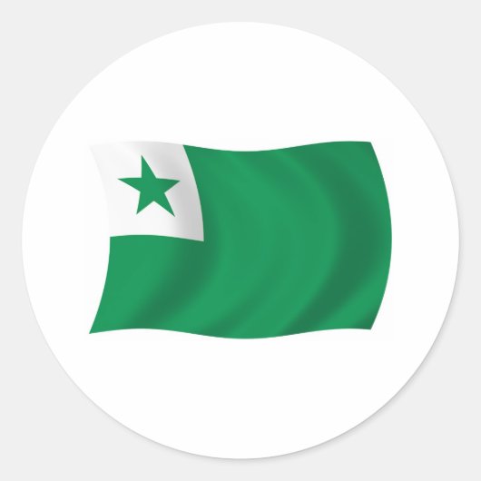 Rond Sticker Drapeau Esperanto (Devant)