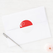 Rond Sticker Drapeau Fisheye de Singapour (Enveloppe)