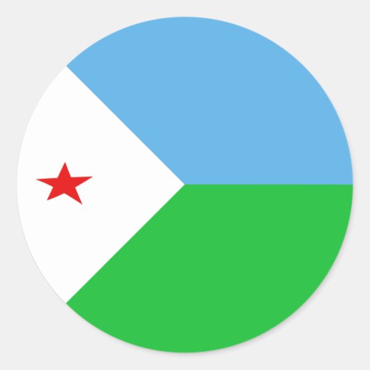 Rond Sticker Drapeau Fisheye Djibouti (Devant)