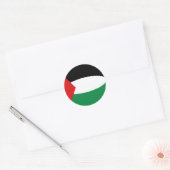 Rond Sticker Drapeau Fisheye Palestine (Enveloppe)