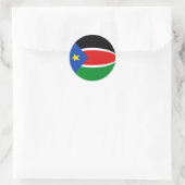 Rond Sticker Drapeau Fisheye Sud-Soudan (Sac)
