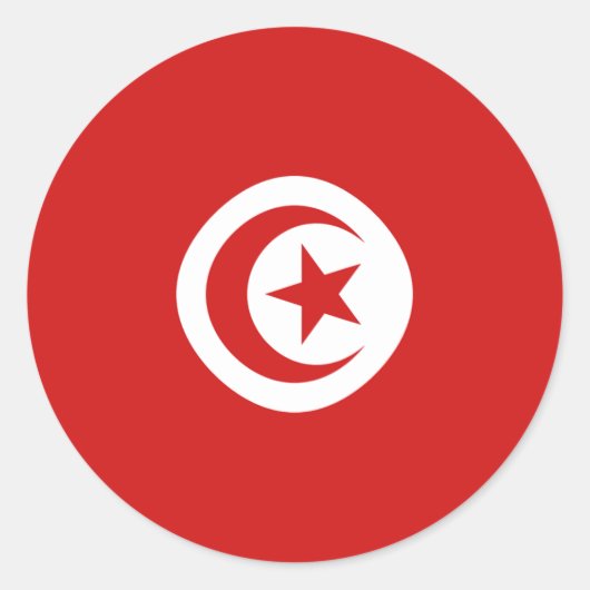 Rond Sticker Drapeau Fisheye Tunisie (Devant)