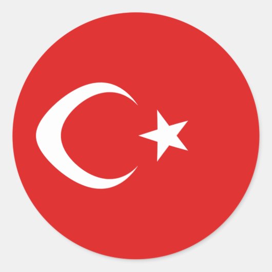 Rond Sticker Drapeau Fisheye Turquie (Devant)