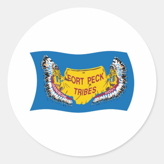 Rond Sticker Drapeau Fort Peck Assiniboine (Devant)