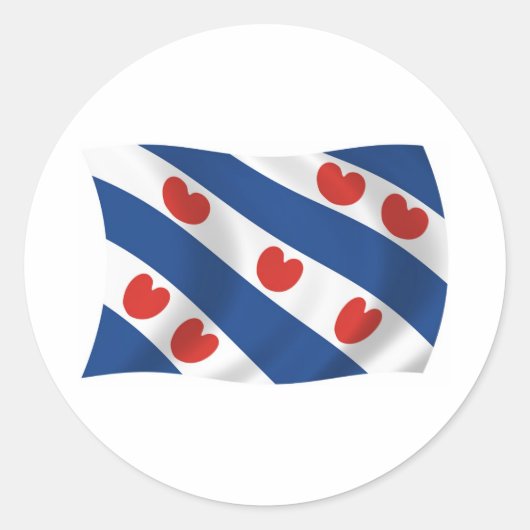 Rond Sticker Drapeau Frisian (Devant)