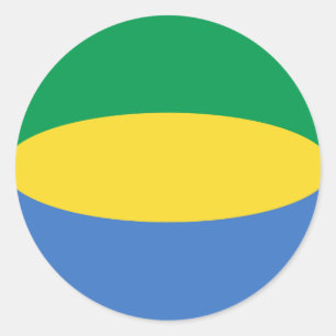 Rond Sticker Drapeau Gabon Fisheye