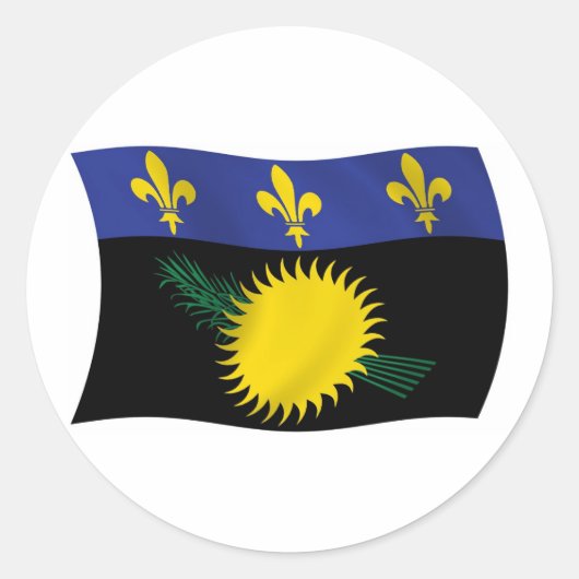 Rond Sticker Drapeau Guadeloupe (Devant)