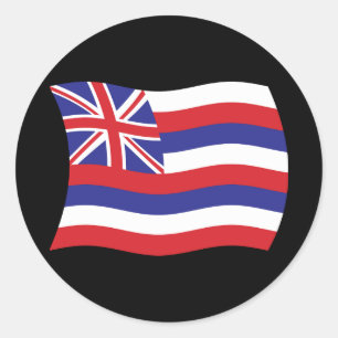Rond Sticker Drapeau Hawaii