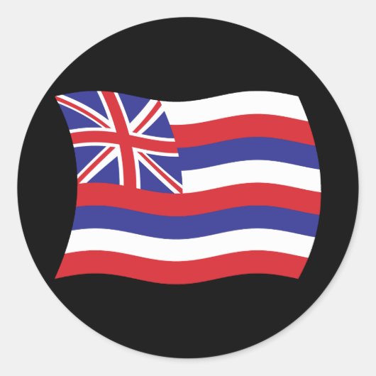 Rond Sticker Drapeau Hawaii (Devant)
