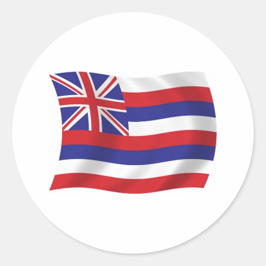 Rond Sticker Drapeau Hawaii (Devant)