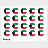 Rond Sticker Drapeau Koweit (Feuille)