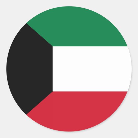 Rond Sticker Drapeau Koweit (Devant)