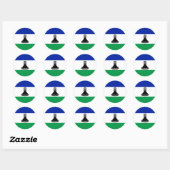 Rond Sticker Drapeau Lesotho (Feuille)