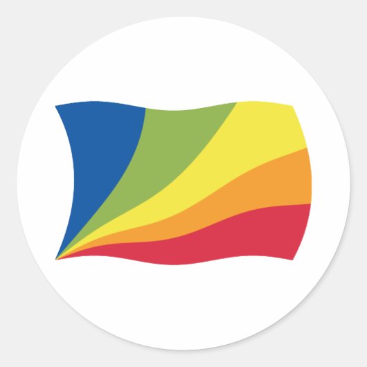 Rond Sticker Drapeau Lingua Franca Nova (Devant)