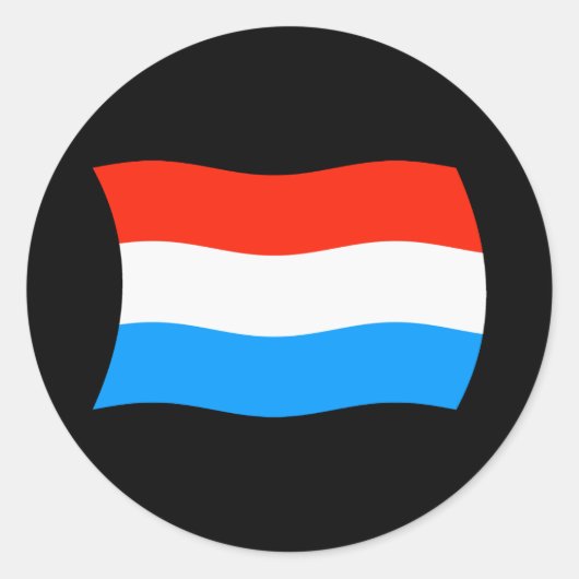 Rond Sticker Drapeau Luxembourg (Devant)