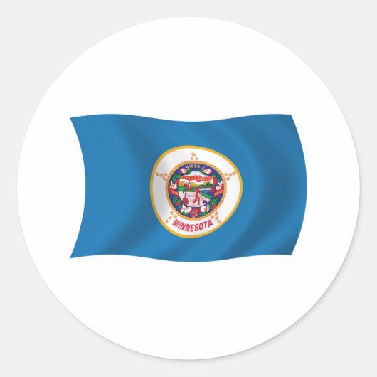 Rond Sticker Drapeau Minnesota (Devant)