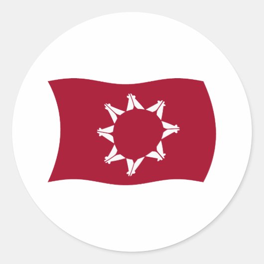 Rond Sticker Drapeau Oglala Lakota (Devant)