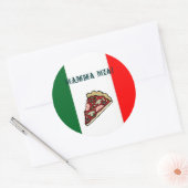 Rond Sticker Drapeau Pizza Italie (Enveloppe)