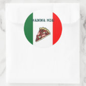 Rond Sticker Drapeau Pizza Italie (Sac)