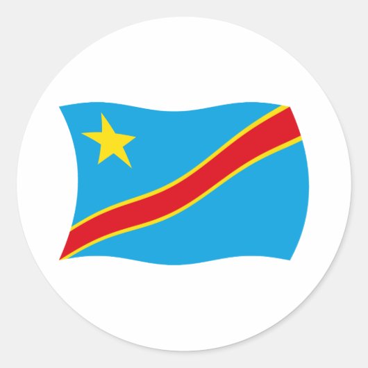 Rond Sticker Drapeau République Démocratique du Congo (Devant)