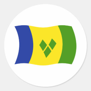 Rond Sticker Drapeau Saint-Vincent-les Grenadines