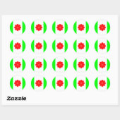 Rond Sticker Drapeau Taïwan 3 (Feuille)