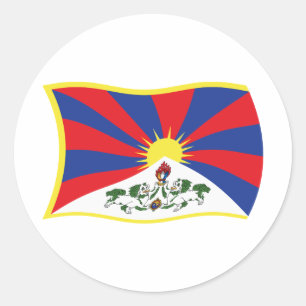 Rond Sticker Drapeau Tibet